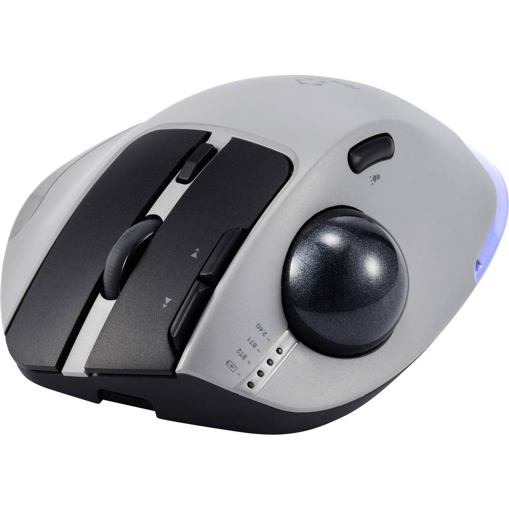 Renkforce RF-WLEM-500 Ergonomische muis Draadloos, Radiografisch, Bluetooth Optisch Grijs, Zwart 7 Toetsen 400 dpi, 800 dpi, 1600 dpi, 2400 dpi, 4800 dpi