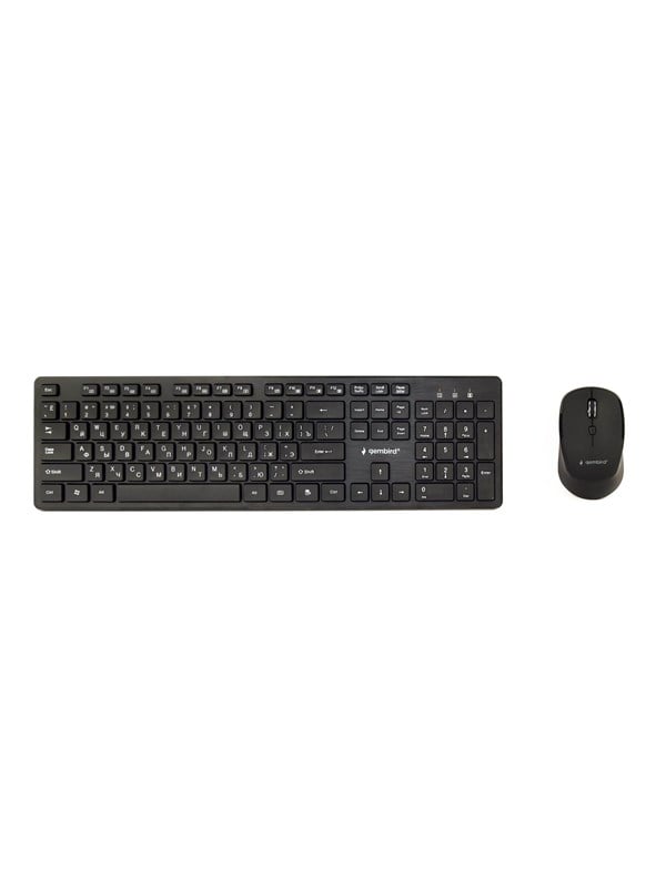 Gembird  keyboard and mouse set full size - QWERTY - Russian - black Input Device - Keyboard and mouse set - Russisch - Zwart