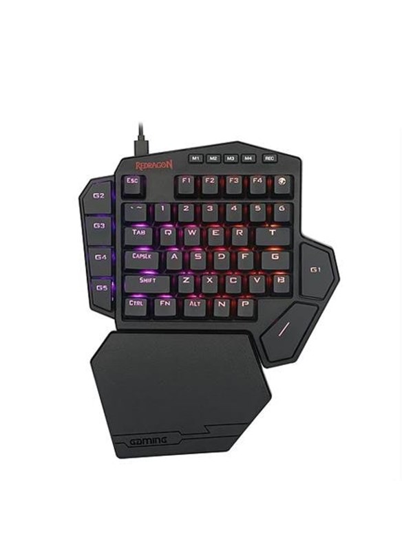 REDRAGON K585 DITI One-Handed RGB Mechanical Gaming Keyboard - Gaming Toetsenbord - Zonder Numpad - Engels - VS - Zwart