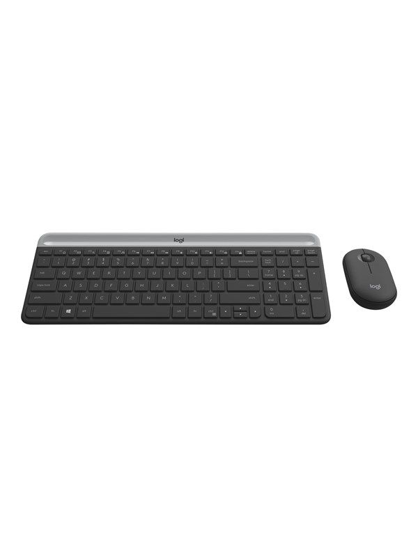 Logitech Slim Wireless Combo MK470 - Keyboard and mouse set - Kroatisch - Wit
