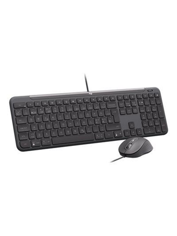Logitech Signature Slim Wired Combo MK620 for Business - Keyboard and mouse set - Noords - Zwart