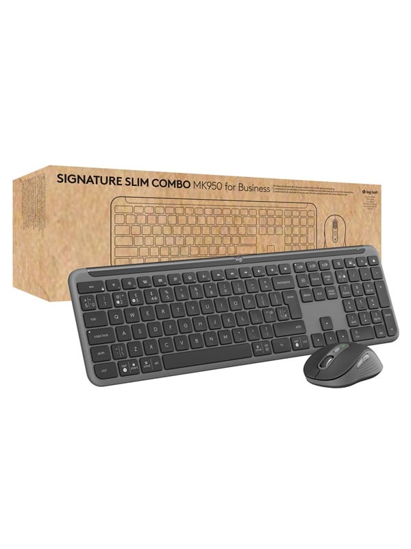 Logitech Signature Slim Combo MK950 for Business - Keyboard and mouse set - Engels - VS - Grijs