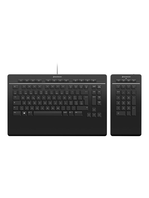 3Dconnexion Keyboard Pro with Numpad - Toetsenbord en keypad set - Zwitsers - Zwart
