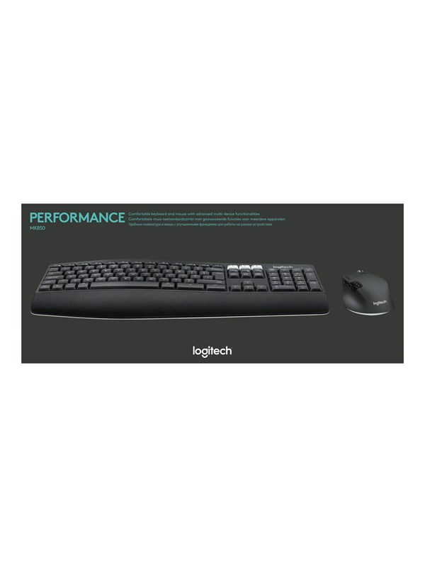 Logitech MK850 Performance - keyboard and mouse set - QWERTY - Italian Input Device - Keyboard and mouse set - Italiaans - Zwart