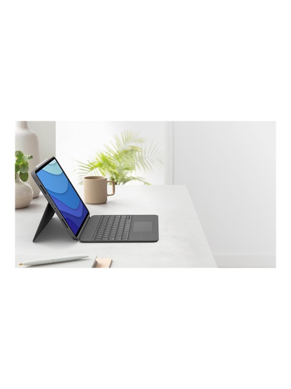 Logitech Combo Touch - keyboard and folio case - with trackpad - QWERTZ - Swiss - oxford grey Input Device - Keyboard and folio case - Zwitsers - Grijs
