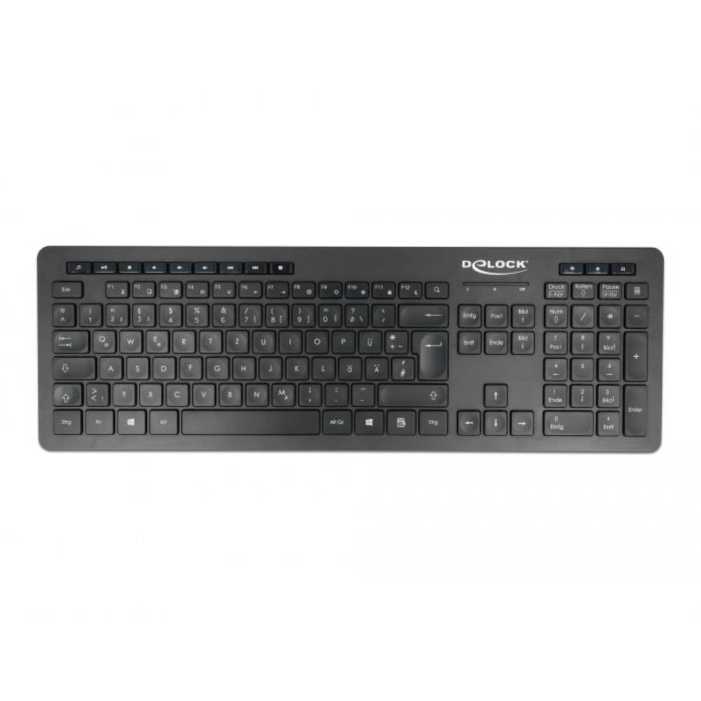 Delock 12004 Toetsenbord Draadloos QWERTZ, Duits Zwart USB-aansluiting