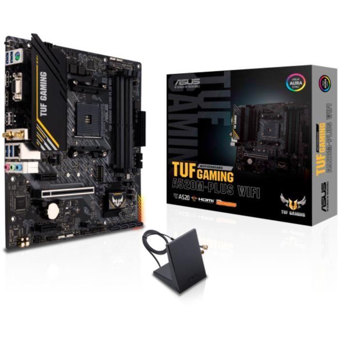 ARBORESCENCE Carte mère - ASUS - TUF GAMING A520M-PLUS WIFI - AMD A520 - Emplacement AM4 micro ATX