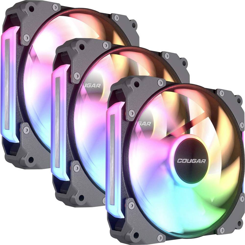 Cougar CF-ARB12HB3-RGB PC-ventilator Zwart (b x h x d) 120 x 120 x 28 mm
