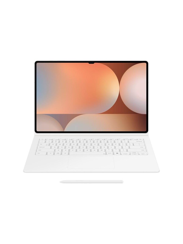 Samsung Galaxy Tab S10 Ultra / Tab S9 Ultra - Book Cover Keyboard - White (English) - Keyboard and folio case - Wit