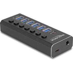 DeLock 64326 interface hub USB 3.2 Gen 2 (3.1 Gen 2) Type-C 10000 Mbit/s Zwart