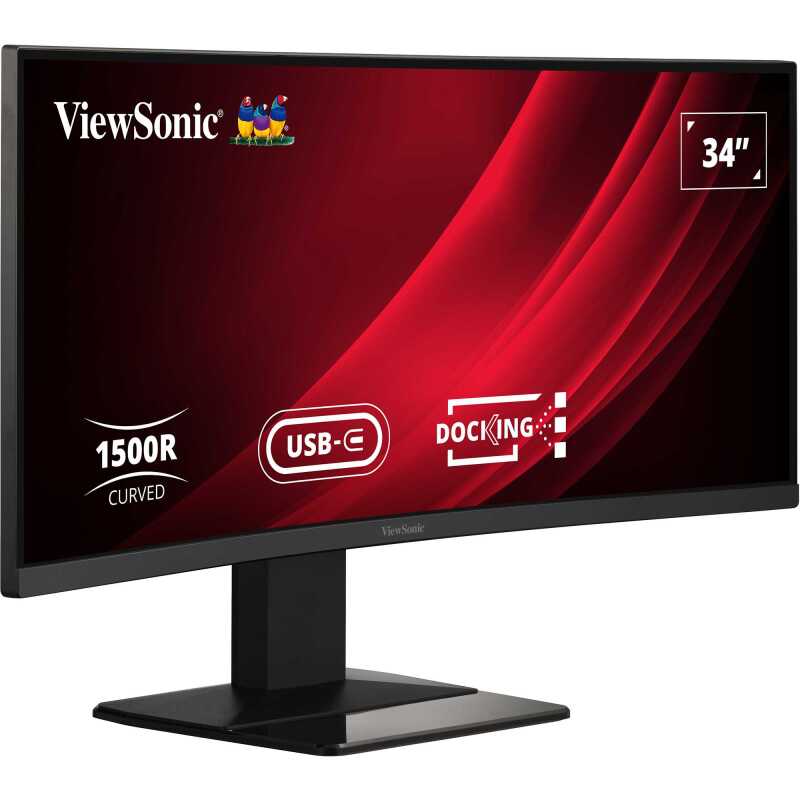 ViewSonic UWQHD Curved Docking Monitor met KVM-switch VG3419C Ledmonitor