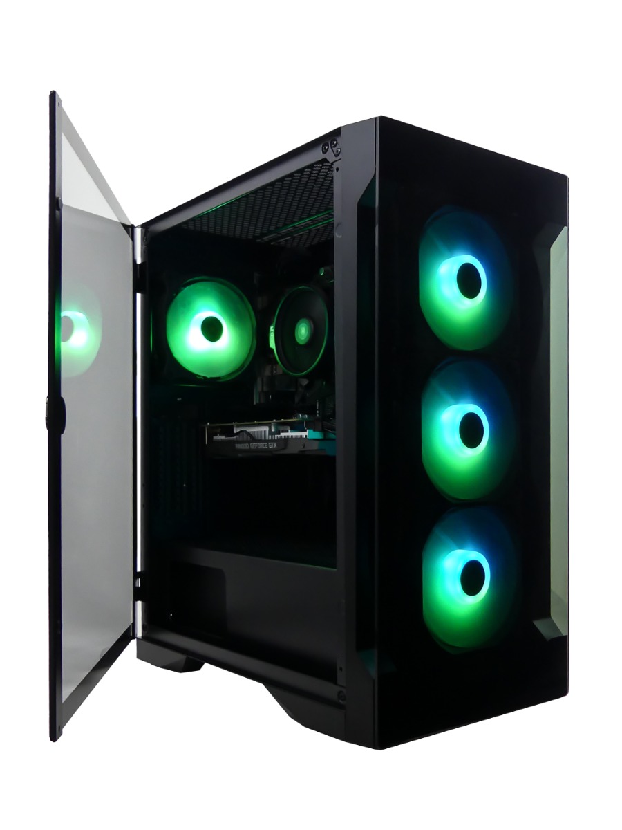 LalaShops Gamdias Talos E2 Elite Gaming Case - Game PC / Computer ATX Mid Tower Behuizing met Magneet Deur - aRGB / RGB LED Verlichting (addressable)