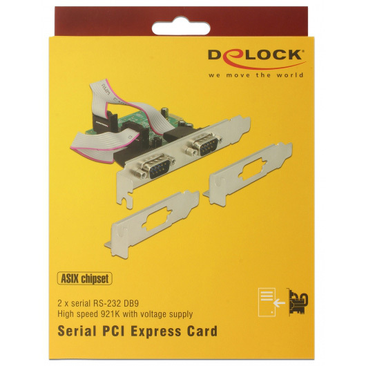 DeLOCK PCI Express Card > 2 x Serial RS-232 high speed 921K Interface kaart