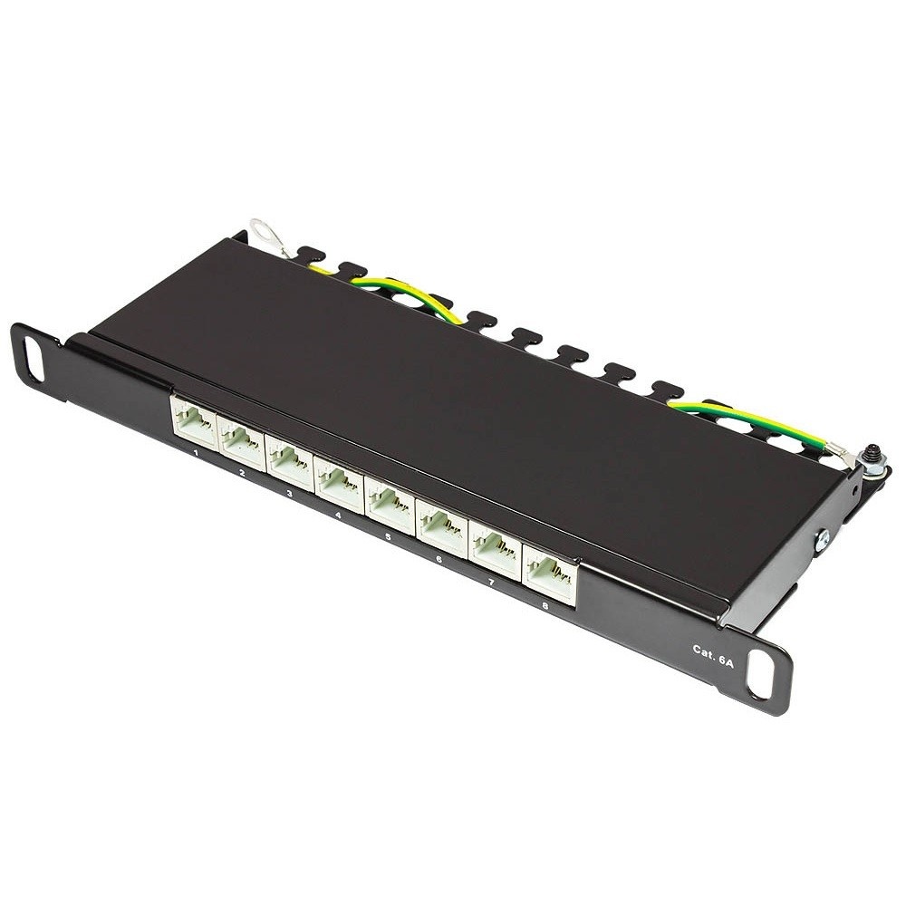 S-Impuls 10 inch patch panel | 8x RJ45 | CAT6a | STP | 0,5U | zwart