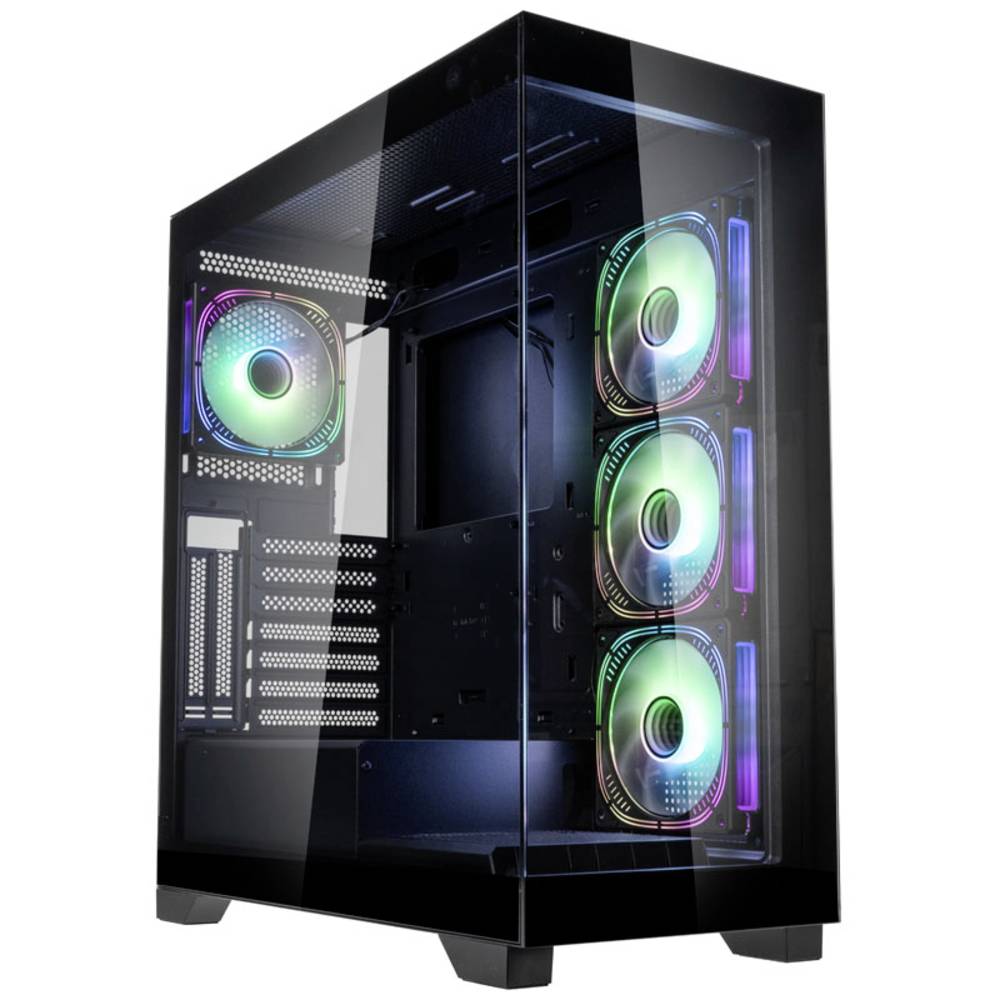 Kolink Unity Peak ARGB Midi-Tower Showcase, Tempered Glass - schwarz Midi-tower Behuizing, Gaming-behuizing, PC-behuizing Zwart
