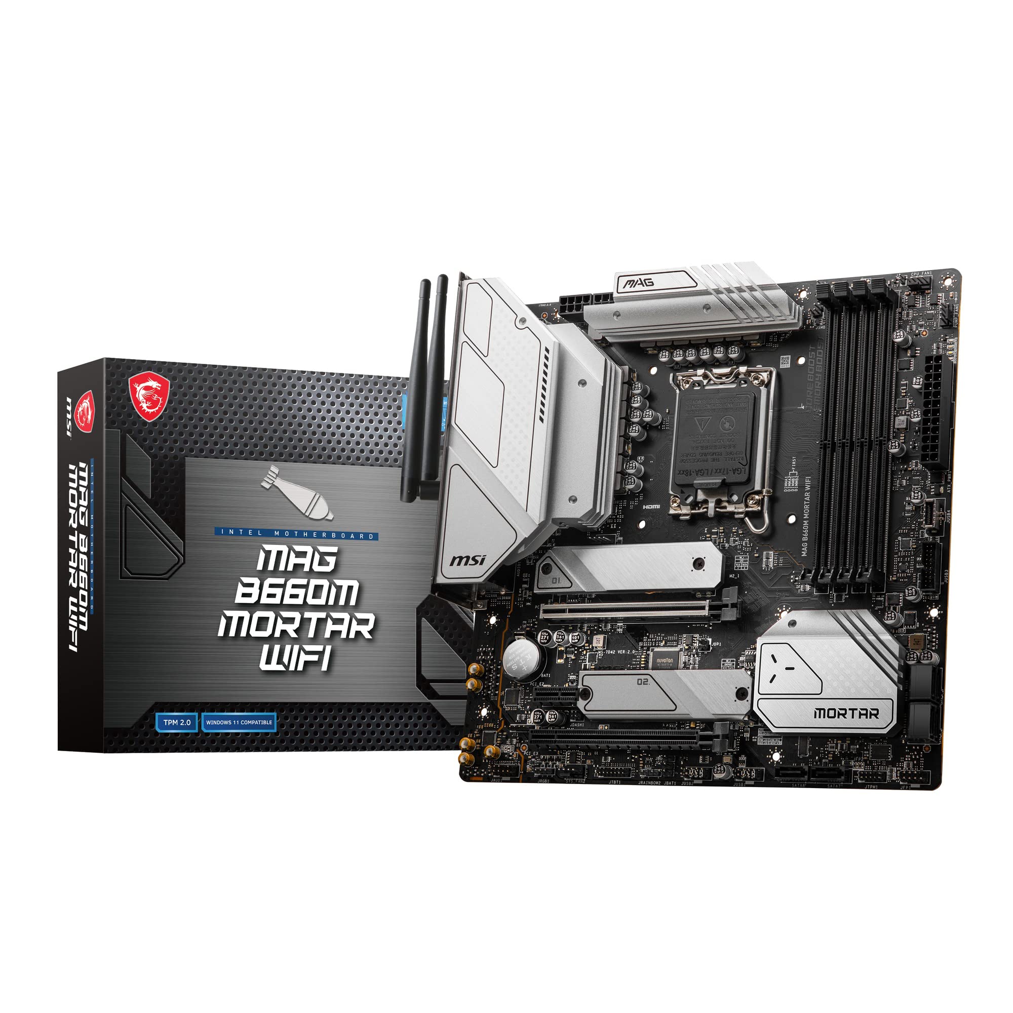 Kayomart MSI MAG B660M MORTAR WIFI-moederbord met Intel B660 compatibel met 12e generatie CPU MB5698 Micro-ATX [uitgeruste chipset] (LGA1700)