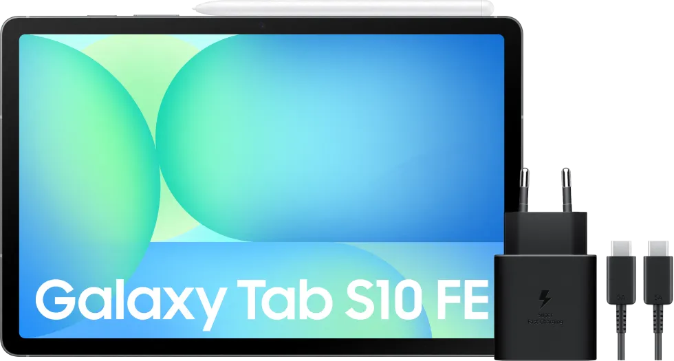 Samsung Galaxy Tab S10 FE 10,9 inch 128GB Wifi + 5G Grijs Enterprise Editie + Oplaadpakket