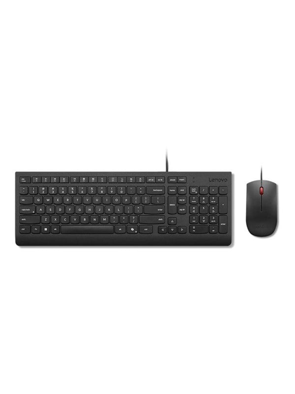 Lenovo Essential Wired Combo - keyboard and mouse set - 2.5-zone layout - QWERTY - Norwegian - black Input Device - Keyboard and mouse set - Noors - Zwart