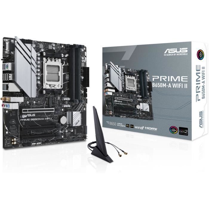 Egenta Carte mère - ASUS - PRIME B650M-A WIFI II - AMD B650 - Emplacement AM5 micro ATX