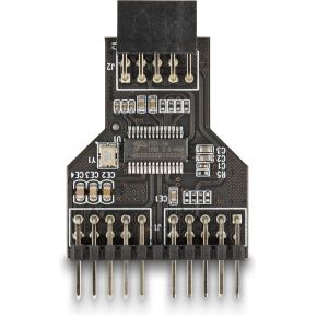 DeLock 60045 tussenstuk voor kabels 9 pin USB 2.0 2 x 9 pin pin header Zwart