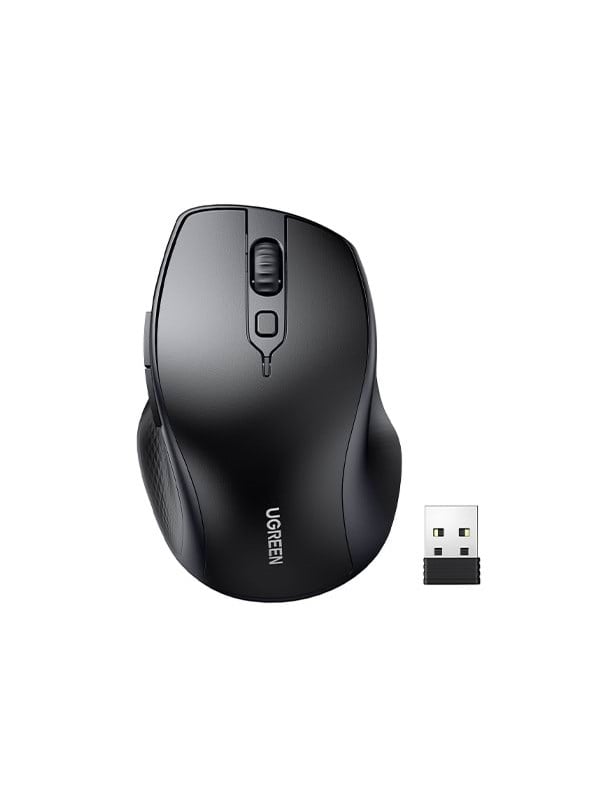 UGREEN Ergonomic Wireless Mouse - Muis - Zwart