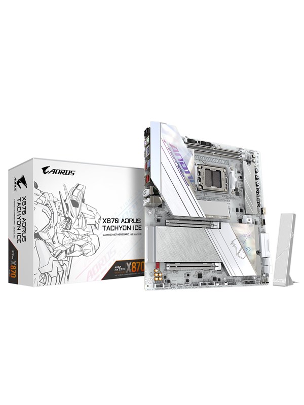 Gigabyte X870 AORUS TACHYON ICE Moederbord - AMD X870 - AMD AM5 socket - DDR5 RAM - Extended ATX