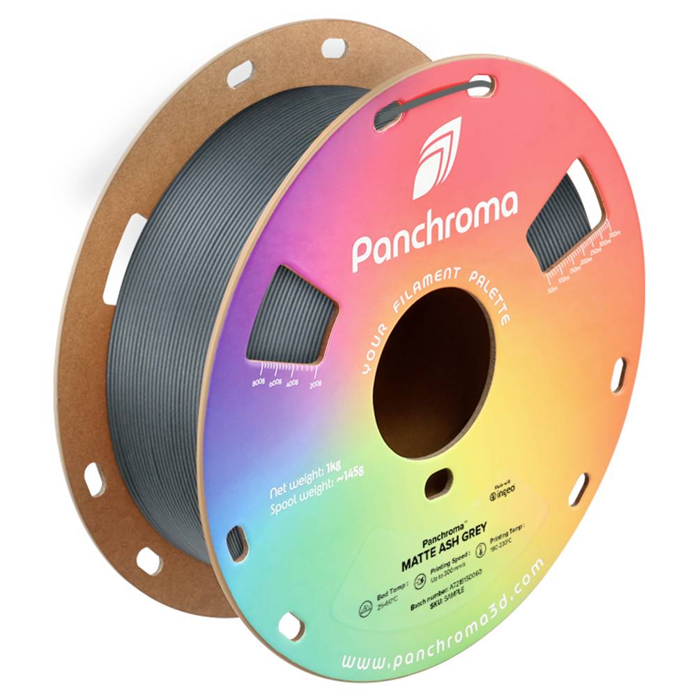 Polymaker CA04014 Panchroma™ Matte Filament PLA kunststof Mat, Gering kunststofgehalte 1.75 mm 1000 g Ash Grey, Grijs 1 stuk(s)