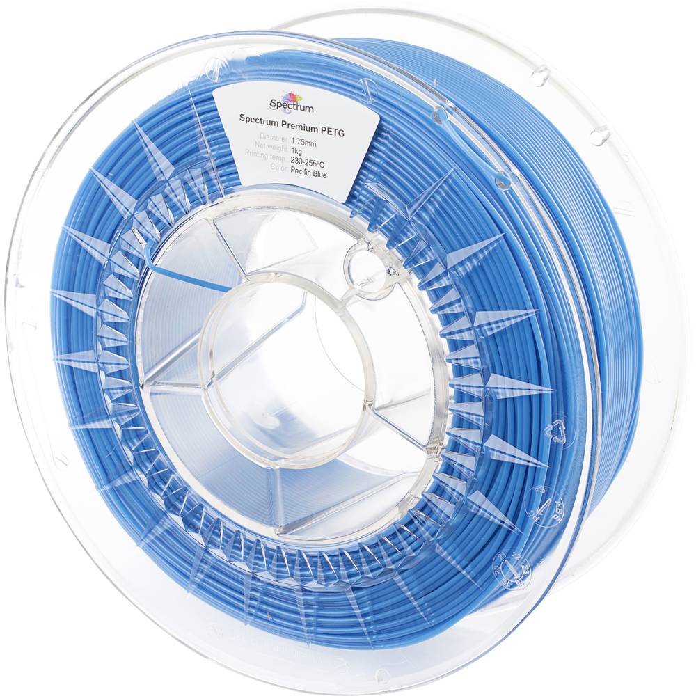 Spectrum Filaments 80061 PET-G Premium Filament PETG Chemisch bestendig, Slagvast 1.75 mm 1000 g Pacific-blauw, Blauw InnoPET 1 stuk(s)