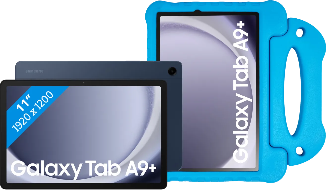Samsung Galaxy Tab A9 Plus 11 inch 6GB/128GB Wifi Blauw + BlueBuilt Kids Cover Blauw