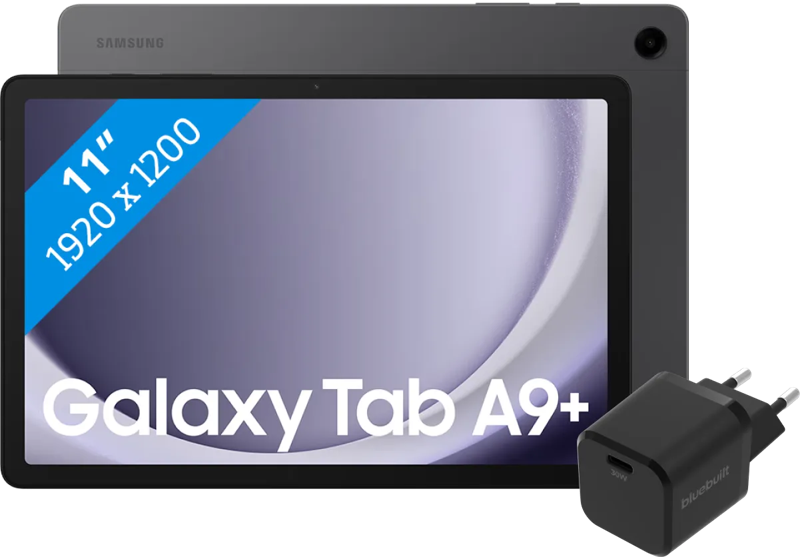 Samsung Galaxy Tab A9 Plus 11 inch 6GB/128GB Wifi Grijs + BlueBuilt Oplader