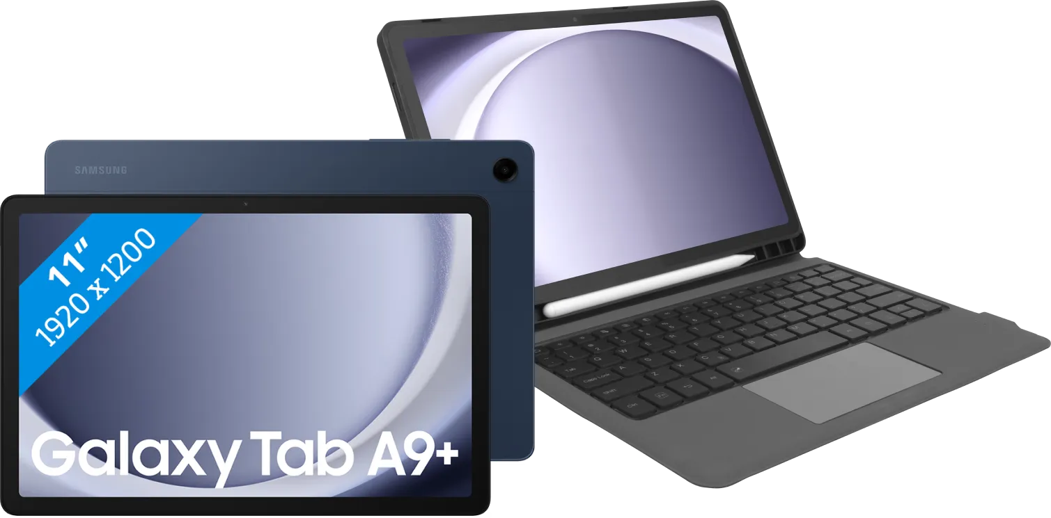 Samsung Galaxy Tab A9 Plus 11 inch 8GB/256GB Wifi Blauw + Toetsenbord Hoes QWERTY