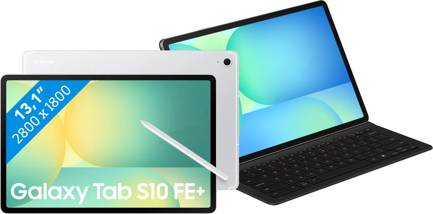 Samsung Galaxy Tab S10 FE Plus 13,1 inch 256GB Wifi Zilver + Toetsenbord Hoes QWERTY