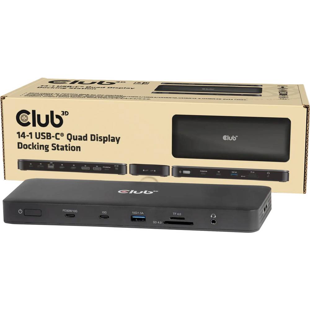 Club3D CSV-2540 USB-C dockingstation Geïntegreerde kaartlezer, USB-C Power Delivery