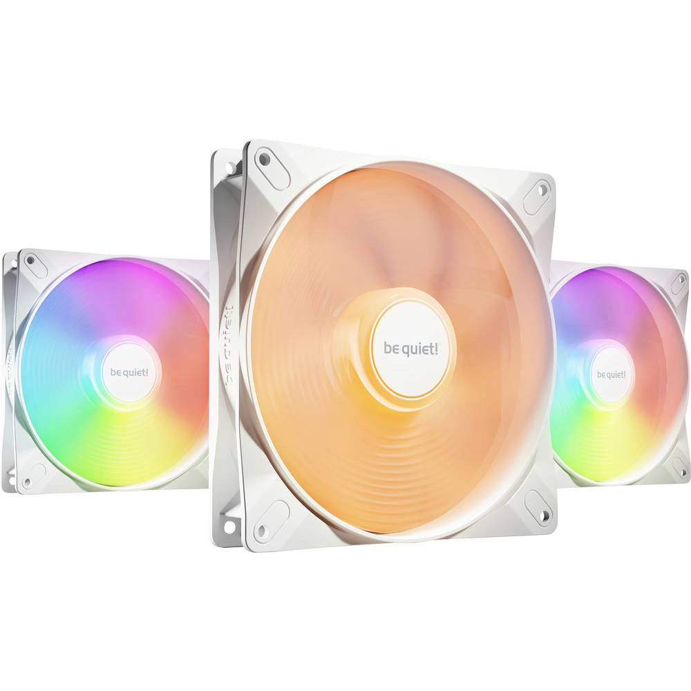 BeQuiet LIGHT WINGS LX 140mm PWM high-speed White Triple-Pack PC-ventilator Wit (b x h x d) 140 x 140 x 25 mm Incl. LED-verlichting
