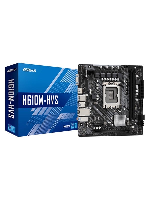 ASRock H610M-HVS Moederbord - Intel H610 - Intel LGA1700 socket - DDR4 RAM - Micro-ATX