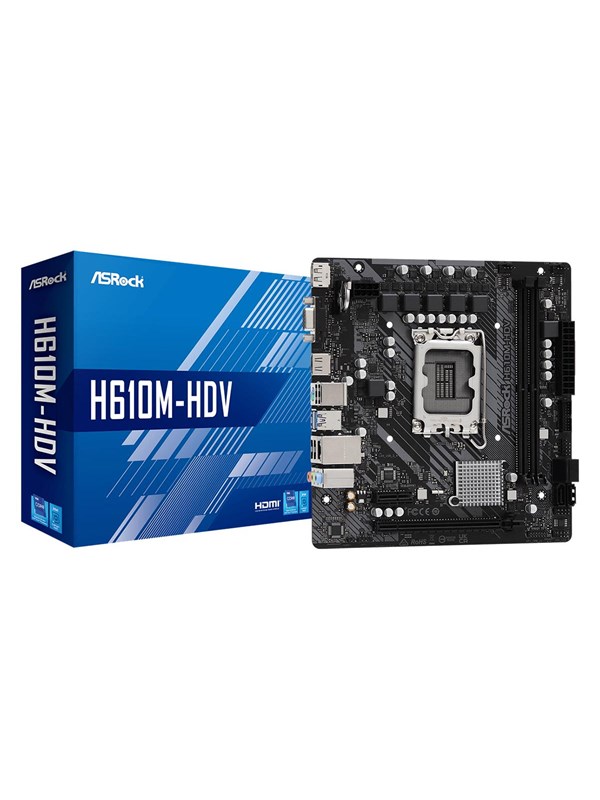 ASRock H610M-HDV - Moederbord - micro ATX - LGA1700 Socket - H610 Moederbord - Intel H610 - Intel LGA1700 socket - DDR4 RAM - Micro-ATX