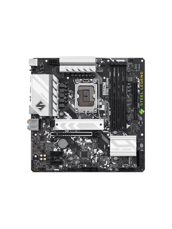 ASRock B660M Staal Legend - Moederbord - micro ATX - LGA1700 Socket - B660 Moederbord - Intel B660 - Intel LGA1700 socket - DDR4 RAM - Micro-ATX