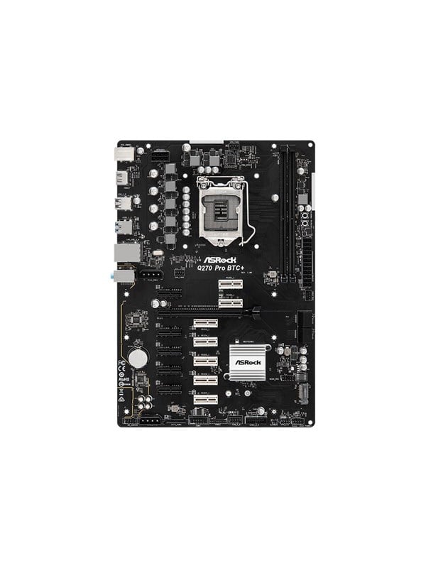ASRock Q270 Pro BTC+ - Moederbord - ATX - LGA1151 Socket - Q270 Moederbord - Intel Q270 - Intel LGA1151 socket - DDR4 RAM - ATX