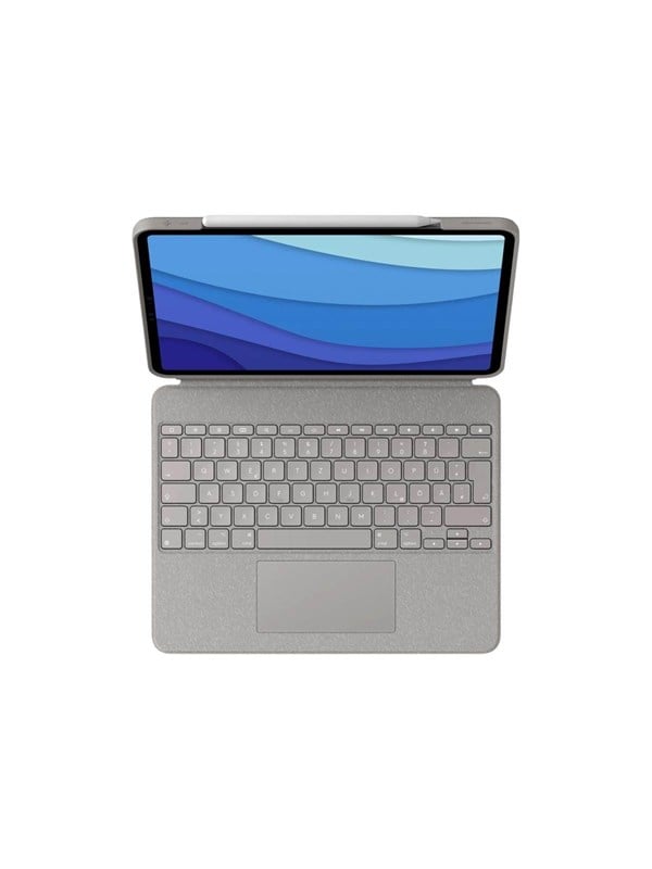 Logitech Combo Touch - keyboard and folio case - with trackpad - QWERTZ - German - sand - Keyboard and folio case - Duits - Beige