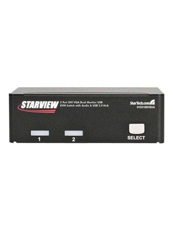 StarTech.com 2 Port DVI VGA Dual Monitor KVM-schakelaar USB with Audio