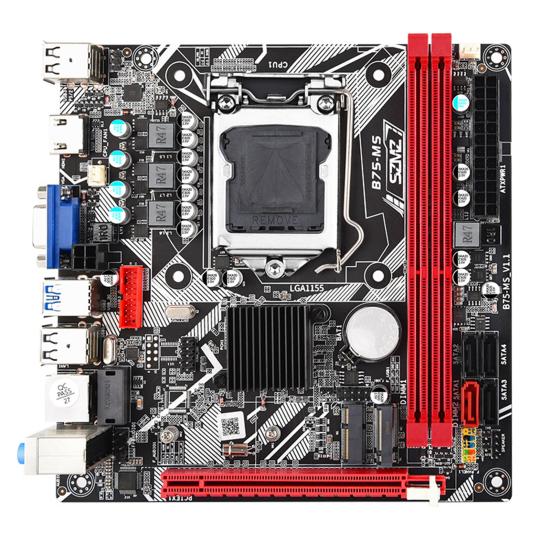 Electronic B75-MS Computer Moederbord LGA 1155 DDR3 HDMI-compatibel VGA NVME-M.2 WIFI Desktop Moederbord PC Accessoires rood/zwart