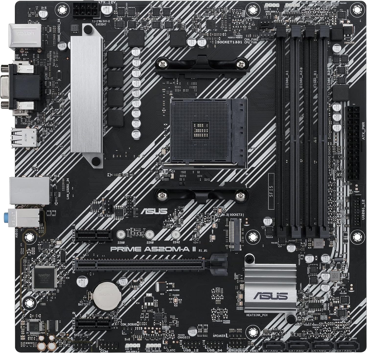 Asus PRIME II AMD Ryzen 5000-serie AM4-compatibele A520-uitgeruste mATX-geautoriseerde distributeur product A520M-A moederbord/binnenlands zwart