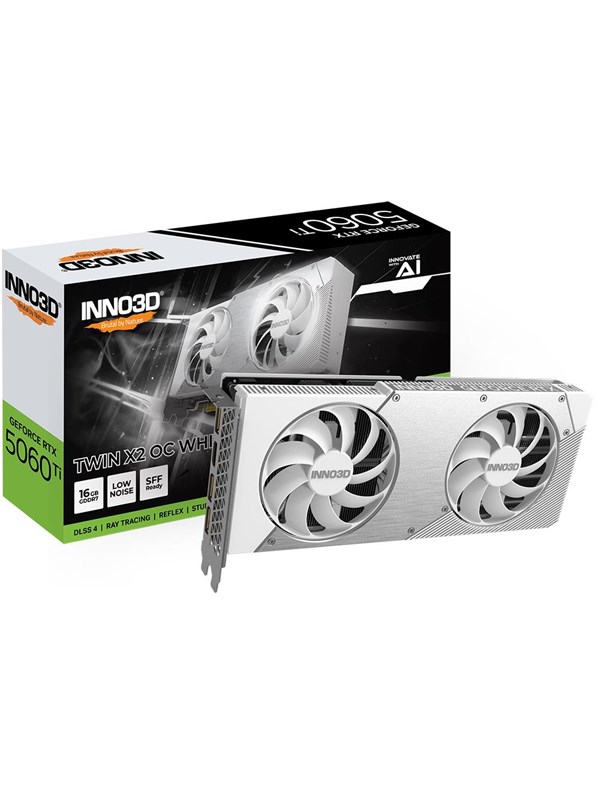 Inno3d GeForce RTX 5060 Ti Twin X2 OC White - 16GB GDDR7 RAM - Grafische kaarten