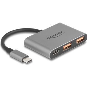 DeLock 64337 interface hub USB 3.2 Gen 2 (3.1 Gen 2) Type-C 10000 Mbit/s Grijs