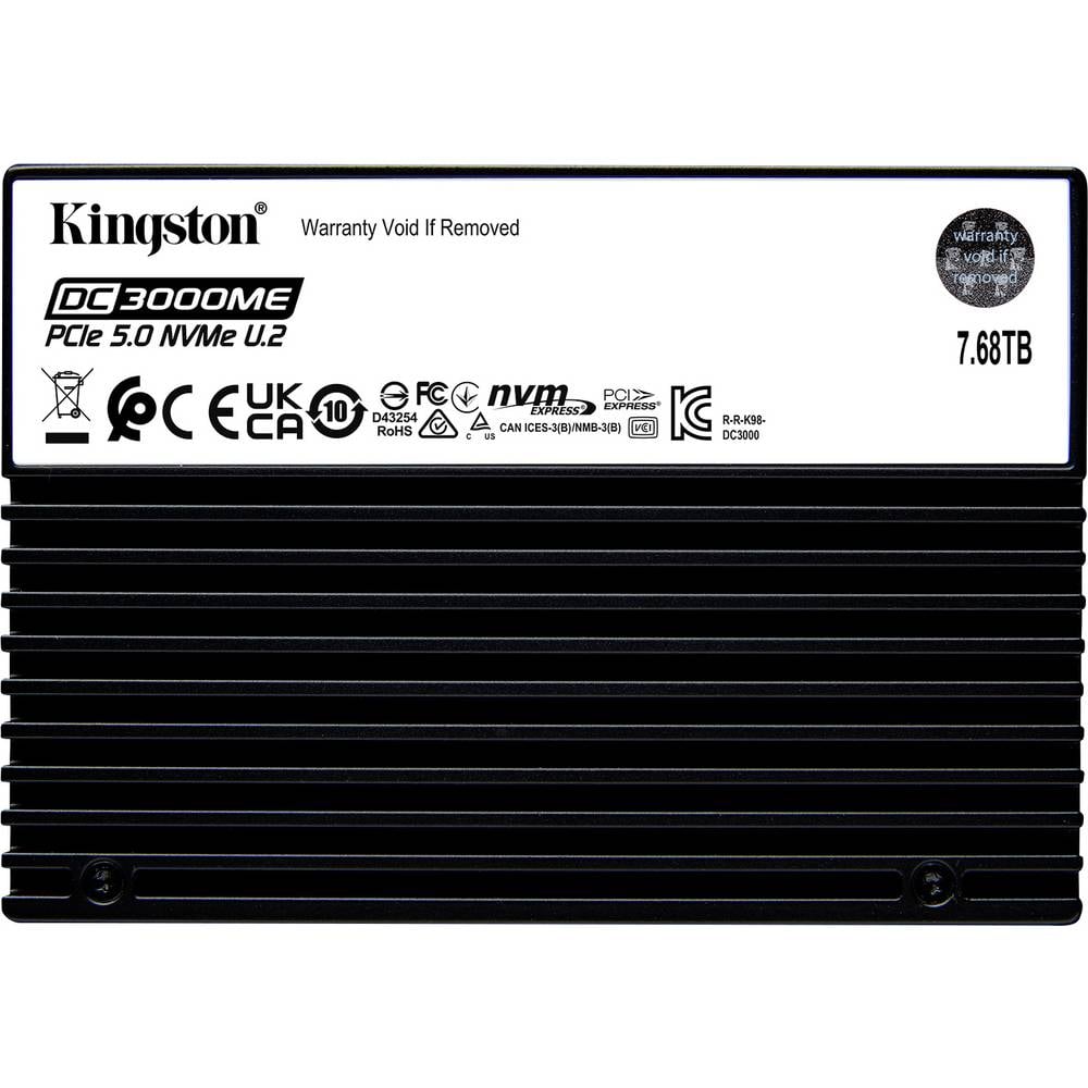 Kingston Enterprise 7.68 TB NVMe/PCIe U.2 SSD harde schijf (2.5 inch) PCI-Express SEDC3000ME/7T6