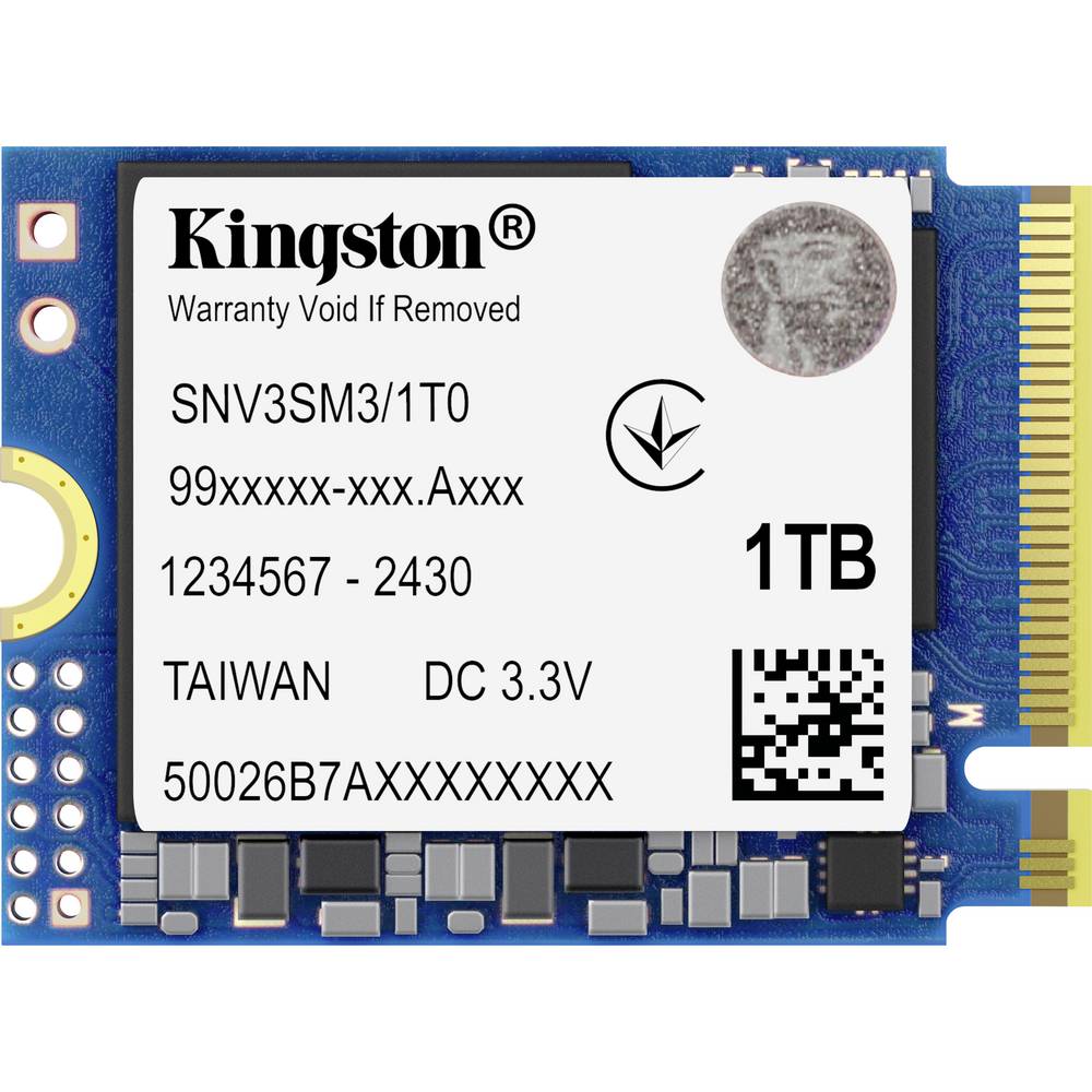 Kingston 1 TB NVMe/PCIe M.2 SSD 2230 harde schijf U.2 NVMe PCIe 4.0 x4 SNV3SM3/1T0