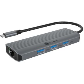 ICY BOX IB-DK4034a-CPD Bedraad USB 3.2 Gen 1 (3.1 Gen 1) Type-C Aluminium, Zilver