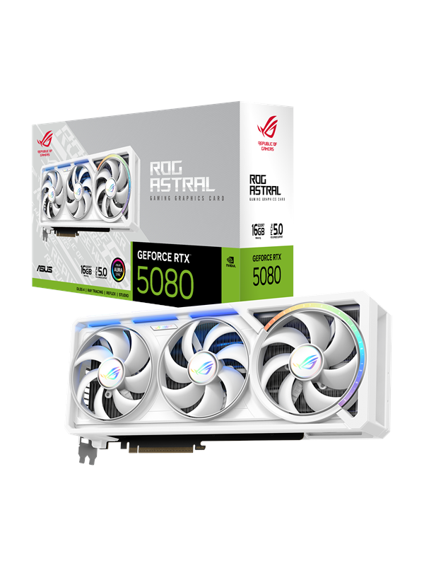 Asus GeForce RTX 5080 ROG Astral White - 16GB GDDR7 RAM - Grafische kaarten