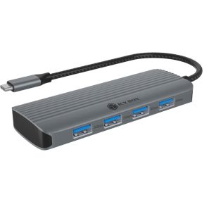 ICY BOX IB-DK4022a-CPD Bedraad USB 3.2 Gen 1 (3.1 Gen 1) Type-C Aluminium, Zilver