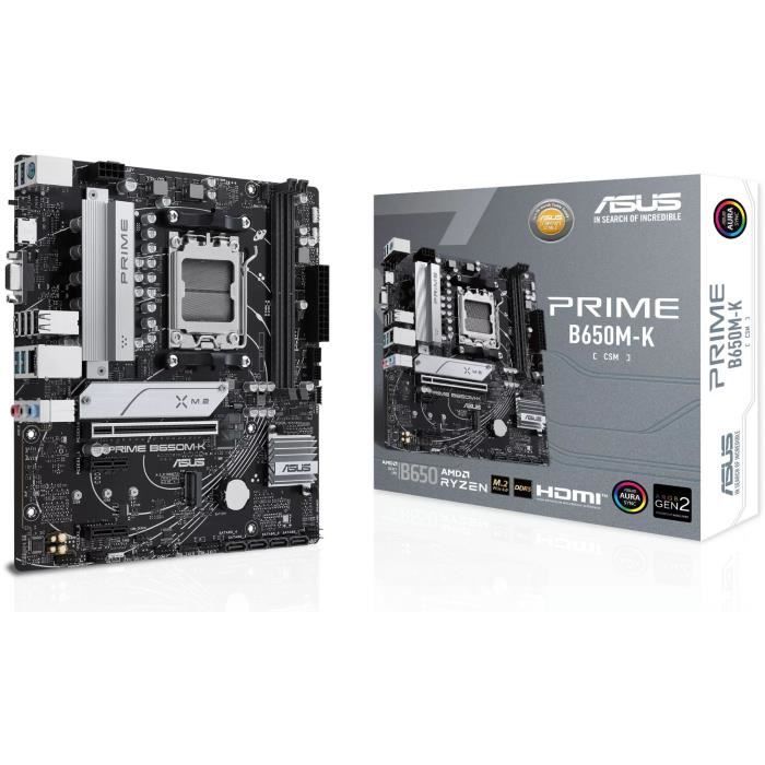 Winekh Carte mère - ASUS - PRIME B650M-K - AMD B650 - Emplacement AM5 micro ATX